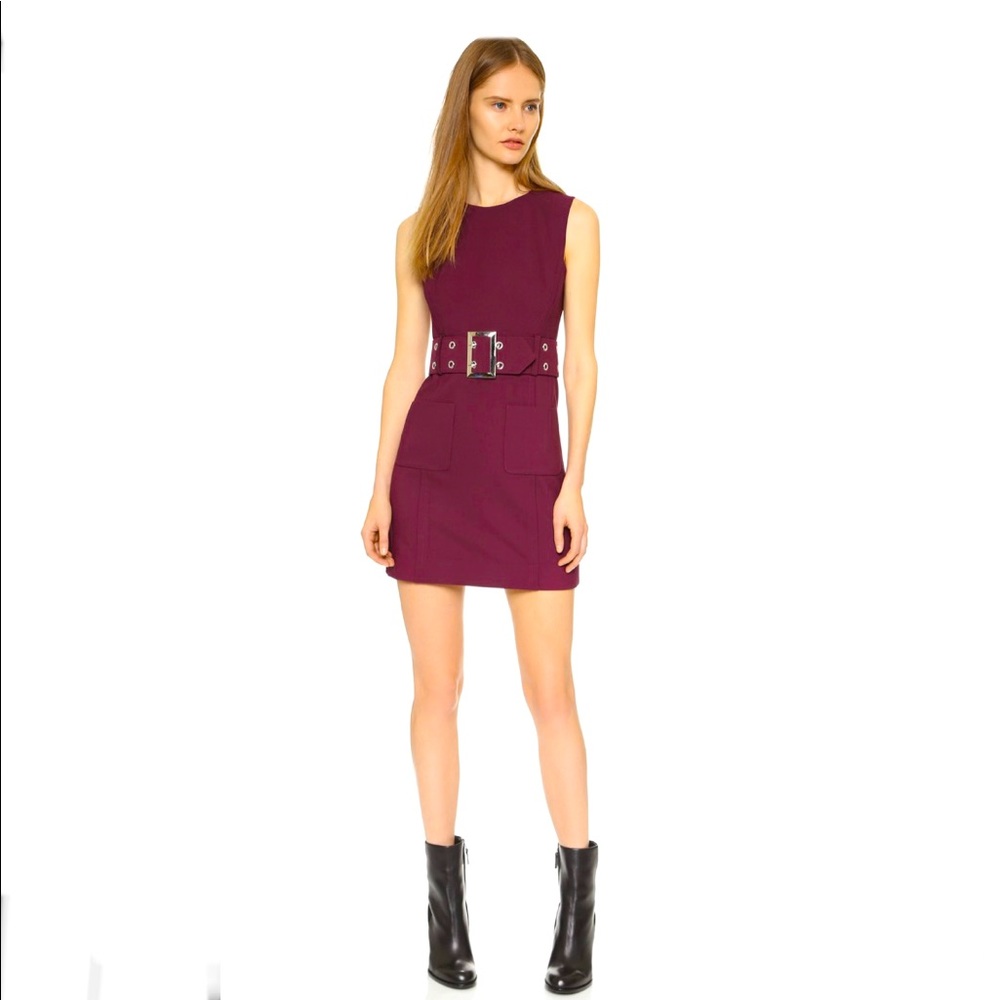 MILLY Purple Belted Mini Dress